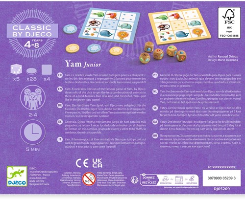 Djeco JEUX - JEUX CLASSIQUES Yam junior - FSC MIX