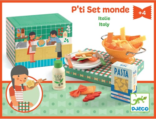 Djeco JEUX D'IMITATION - GOURMANDISES P'TI SET MONDE Italie - FSC 100%