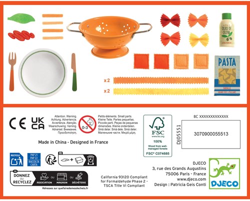 Djeco JEUX D'IMITATION - GOURMANDISES P'TI SET MONDE Italie - FSC 100%