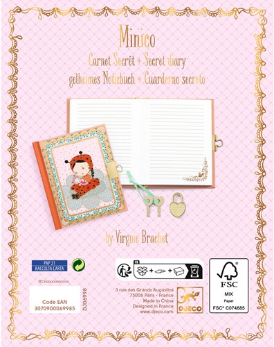 Djeco MONDE IMAGINAIRE - TINYLY Carnet secret Minico - FSC MIX