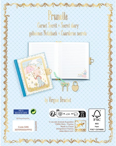 Djeco MONDE IMAGINAIRE - TINYLY Carnet secret Prunelle - FSC MIX