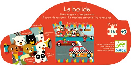 Djeco PUZZLES - PUZZLES SILHOUETTES Le bolide  - 16 pcs - FSC MIX
