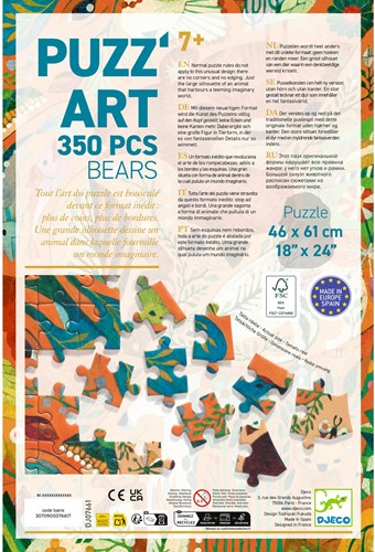 Djeco PUZZLES - PUZZ'ART Bears - 350 pcs - FSC MIX