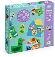 Djeco JEUX  EDUCATIFS - MÉMOS, LOTOS, DOMINOS À la ferme - 5 JEUX - FSC MIX