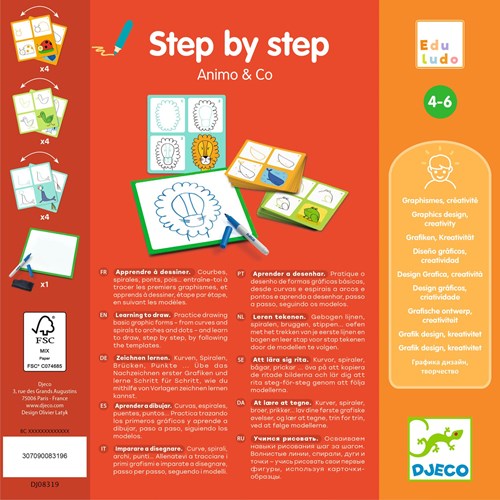 Djeco JEUX  EDUCATIFS - EDULUDO Step by step Animo and Co - FSC MIX