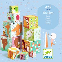 Djeco PREMIER ÂGE - BABY COULEURS 10 cubes Forêt - FSC MIX