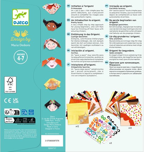 Djeco LES PETITS CADEAUX DES GRANDS - ORIGAMI Frimousses - FSC MIX