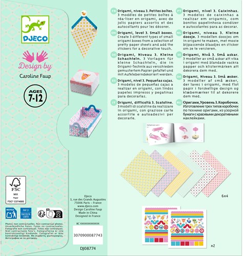Djeco LES PETITS CADEAUX DES GRANDS - ORIGAMI Petites boîtes - FSC MIX
