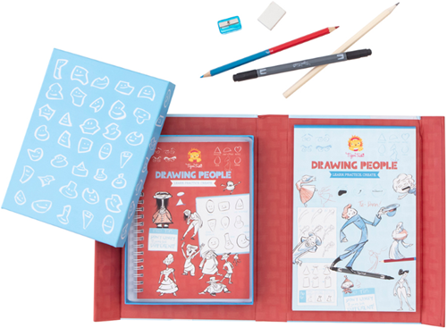 Tiger Tribe carnet de dessin dessiner des personnages - set créatif pour enfants-2