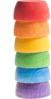 Grapat bols en bois couleurs arc-en-ciel - 6 pièces jouet ouvert-2