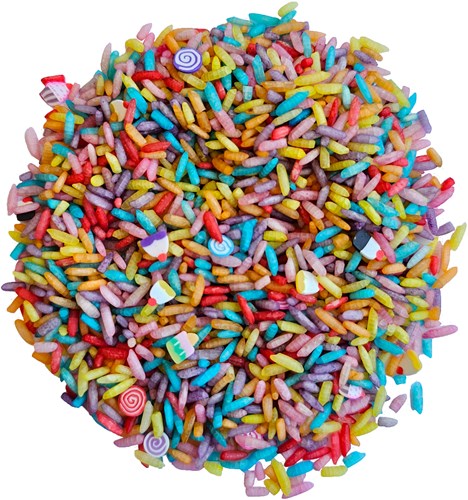 Grennn speelrijst sensorisch speelgoed candy mix 300 gram