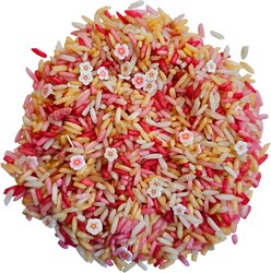 Grennn speelrijst sensorisch speelgoed pink flower mix 750 gram