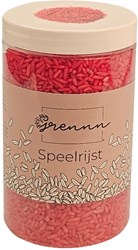 Grennn speelrijst sensorisch speelgoed bordeaux rood 300 gram