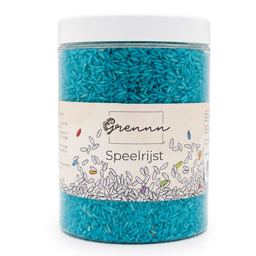 Grennn speelrijst licht blauw - sensorisch speelgoed 750 gram-2