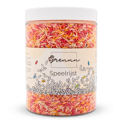Grennn speelrijst pink flower mix 300 gram sensorisch speelgoed-2