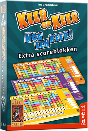 999 Games Keer op Keer Scoreblok 3 stuks Level 2, 3 en 4 - Dobbelspel - 8+