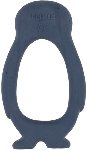 Trixie grijpspeeltje natuurlijk rubber baby bijtring Mr. Penguin blauw-2