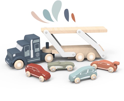 Speedy Monkey - Auto transporteur met 4 auto's - 39x9,5x16,5 cm-2