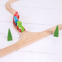 BigJigs houten treinrails T-splitsing - uitbreidingsset voor treinbaan-2