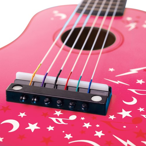 Tidlo guitare en bois rose fleurs jouet musical enfant-2
