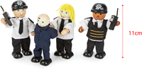 Tidlo politie speelfiguren set met boef - houten poppetjes-2