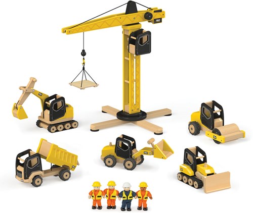 Tidlo Rouleau Compresseur en Bois - Jouet de Chantier - Wals-2