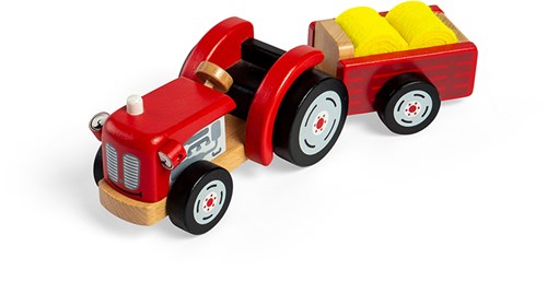 Tidlo tractor speelgoed met trailer - houten boerderijvoertuig-2