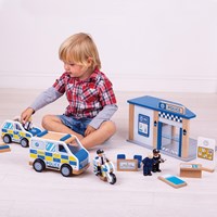 Tidlo politieauto houten speelgoedauto voor kinderen-2