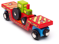 BigJigs houten dieplader wagon met tractor - houten speelgoedtrein-3