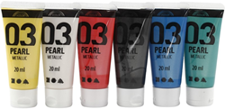 A-Color acrylverf metallic set 6x20 ml voor creatief schilderen