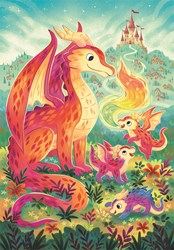 Clementoni puzzel drakenfamilie - 60 stukjes karton kleurrijk speelgoed