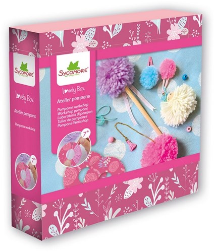 Sycomore knutselset Lovely Box pompon kit voor kinderen vanaf 7 jaar