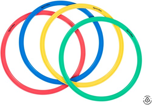 Spordas duurzame platte hoepels set van 4 voor buitenspel