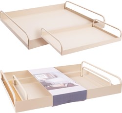 Home & Styling set de plateaux jouet métal couleur sable 2 pièces