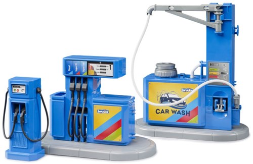 Bruder speelgoed tankstation en autowasstraat accessoire voor voertuigen-3