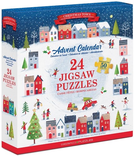 Eurographics Adventskalender - Weihnachtsstadt - 24 puzzels - 50 stukjes