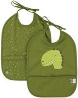 Trixie bavoir lavable 2-pack - Mr. Dino - imperméable - vert - réglable