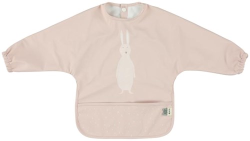 Trixie bavoir à manches - Bavoir bébé imperméable Mrs. Rabbit rose