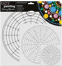 Aladine set de pochoirs créatifs mandala dot painting 3 pièces