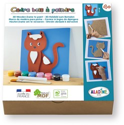 Aladine kit créatif peinture 3D en MDF - Chat - Jouet créatif