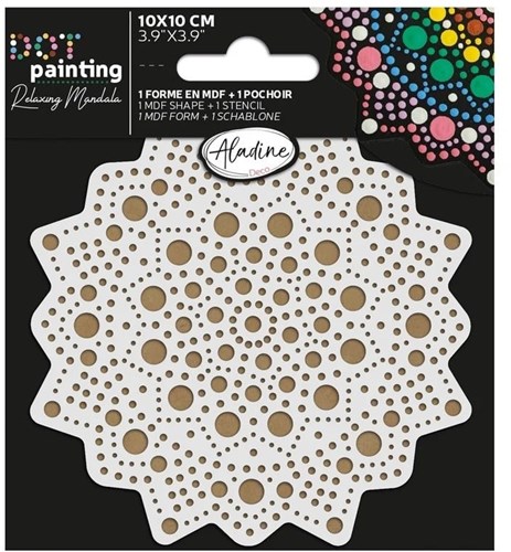 Aladine kit créatif dot painting mandala 10 cm MDF écologique