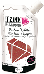 Aladine glitterverf Izink Diamond 24 karaat rood 80 ml knutselverf