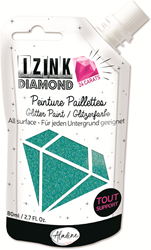 Aladine glitterverf Izink Diamond 24 karaat turquoise 80 ml creatief