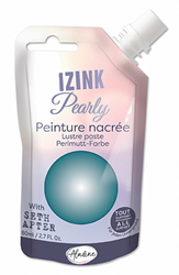 Aladine parelmoerverf Izink Pearly turquoise 80 ml voor hobby en decoratie