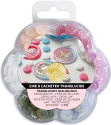 Aladine cachet cire tampons fleurs 7 couleurs coffret créatif