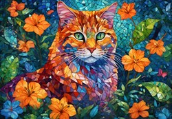 Alipson Puzzle katten mozaïek legpuzzel 1000 stukjes multicolor