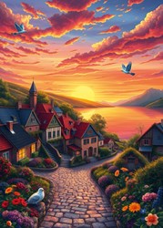 Alipson Puzzle legpuzzel Lake View - 500 stukjes multicolor