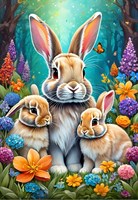 Alipson Puzzle puzzle Spring Bunnies 1000 pièces multicolore