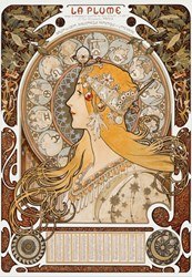 Grafika puzzle Alphonse Mucha - La Plume 1896-97 - 1000 pièces puzzle d'art