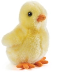 Living Nature knuffel geel pluizig kuikentje pluche speelgoed
